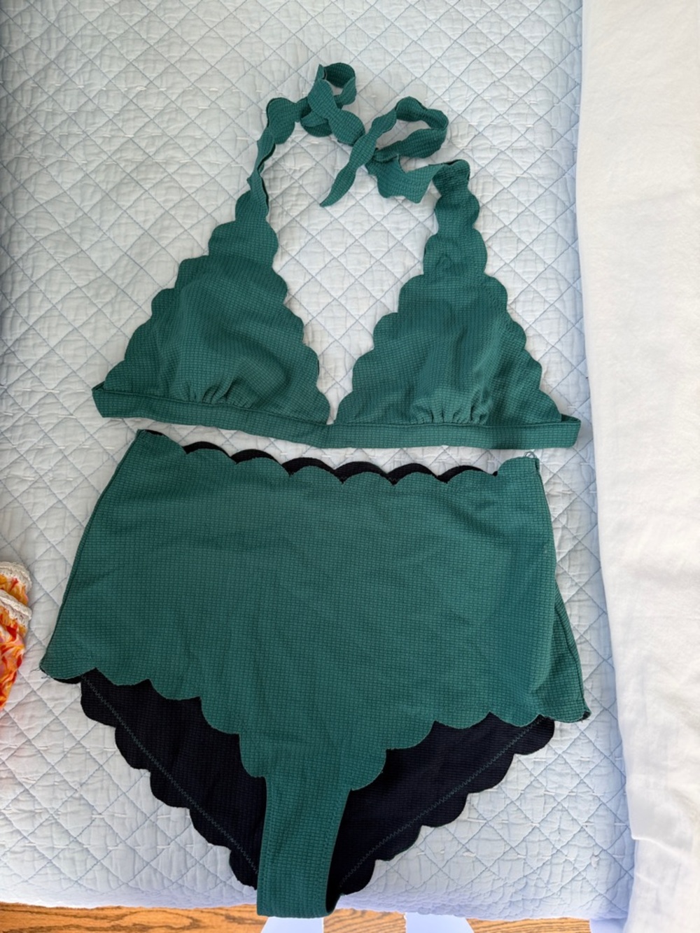 Marysia Swim Emerald Green Scalloped Bikini Set